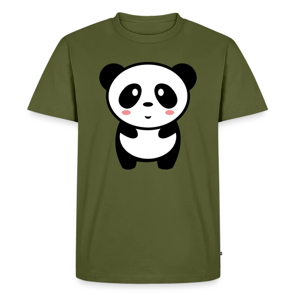 Maquette de T-shirt Premium bio Homme « Panda Kawaii : Adorable et Tendance » à personnaliser