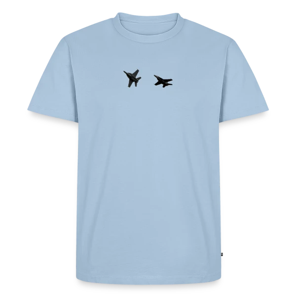 Maquette de T-shirt Premium bio Homme « Chasseurs de Combat Aériens » à personnaliser