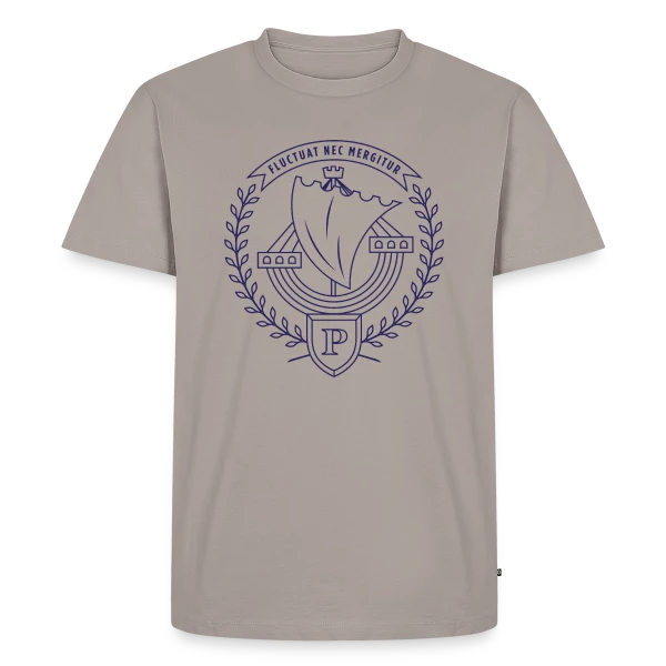 Maquette de T-shirt Premium bio Homme « Fluctuat Nec Mergitur Paris » à personnaliser
