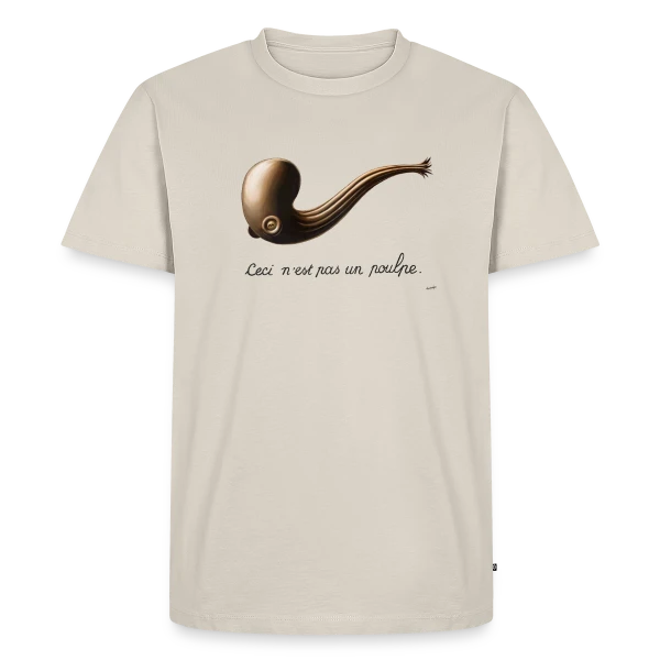 Maquette de T-shirt Premium bio Homme « Ceci n'est pas un Poulpe » à personnaliser
