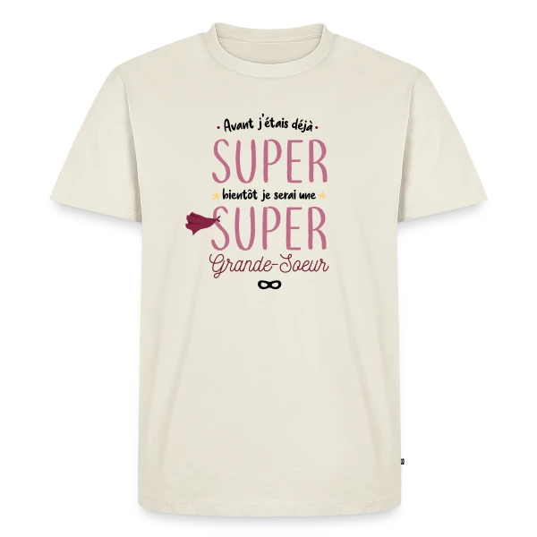 Bientôt Grande Sœur Super Héros sur T-shirt Premium bio Homme