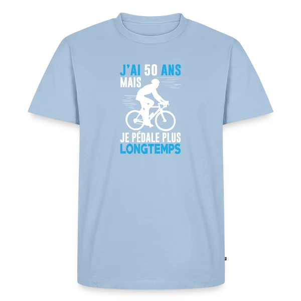 J'ai 50 Ans mais je Pédale Plus Longtemps - Humour Cycliste Anniversaire sur T-shirt Premium bio Homme