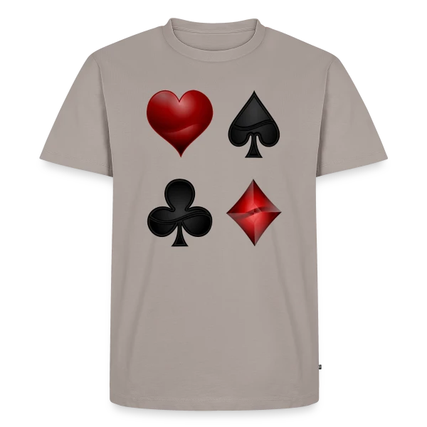 Maquette de T-shirt Premium bio Homme « Symboles de Poker Élégants » à personnaliser