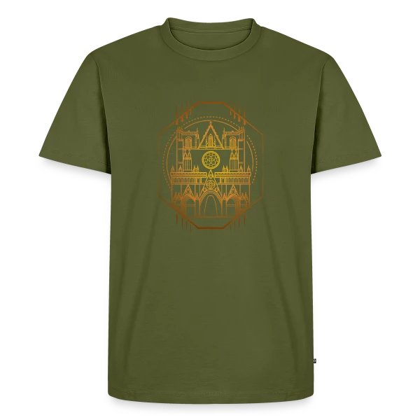 Cathédrale Lyon Géométrique sur T-shirt Premium bio Homme