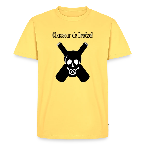 Maquette de T-shirt Premium bio Homme « Chasseur de Bretzel Alsacien » à personnaliser