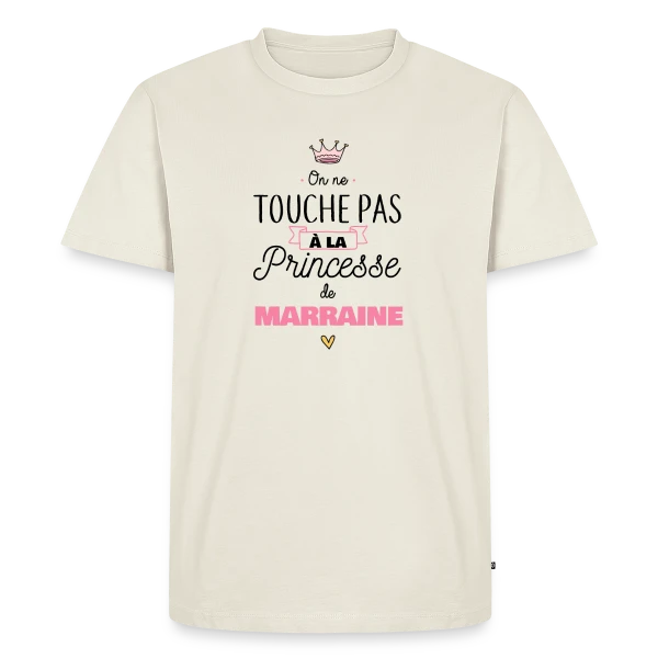 Maquette de T-shirt Premium bio Homme « Ma Princesse de Marraine » à personnaliser