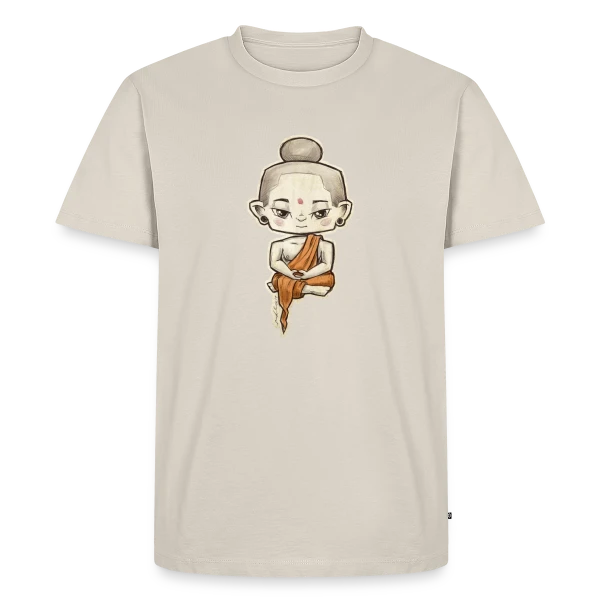 Maquette de T-shirt Premium bio Homme « Petit Bouddha Zen » à personnaliser