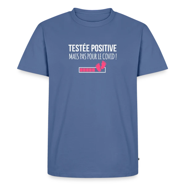 Testée Positive (Grossesse) - Humour Annonce Bébé sur T-shirt Premium bio Homme