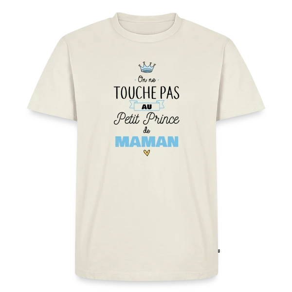 Maquette de T-shirt Premium bio Homme « Mon Petit Prince de Maman » à personnaliser