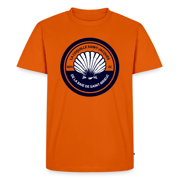 Maquette de T-shirt Premium bio Homme « Coquille Saint-Jacques Baie de Saint-Brieuc » à personnaliser