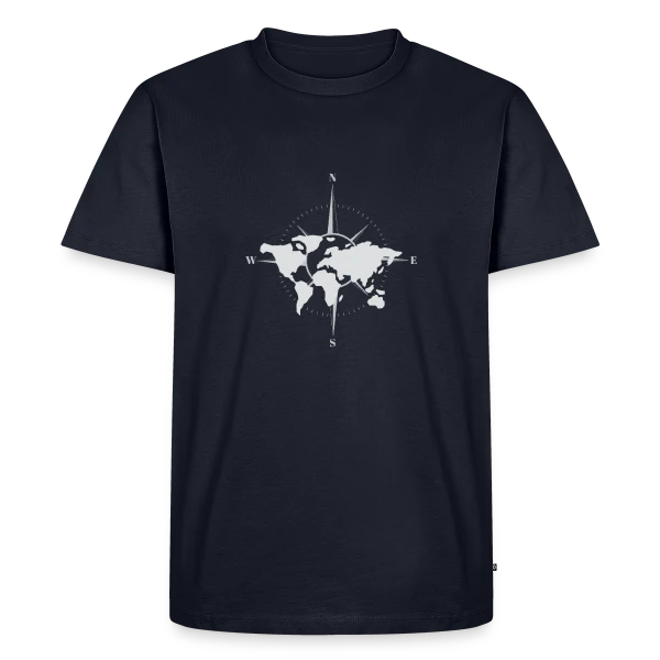 Carte du Monde Boussole sur T-shirt Premium bio Homme