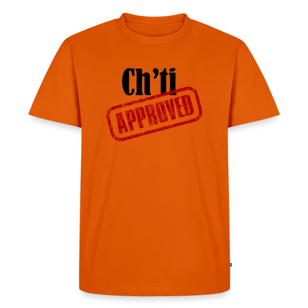 Maquette de T-shirt Premium bio Homme « Ch'ti Approved » à personnaliser