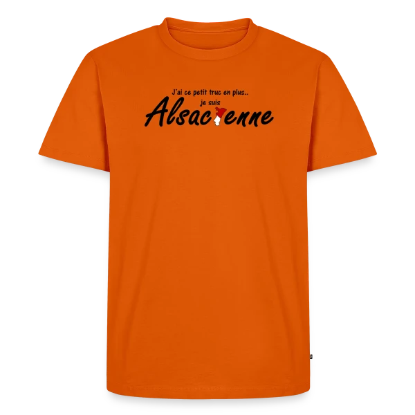 Maquette de T-shirt Premium bio Homme « Je suis Alsacienne Humour » à personnaliser