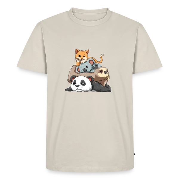 Pile d'Animaux Fainéants sur T-shirt Premium bio Homme