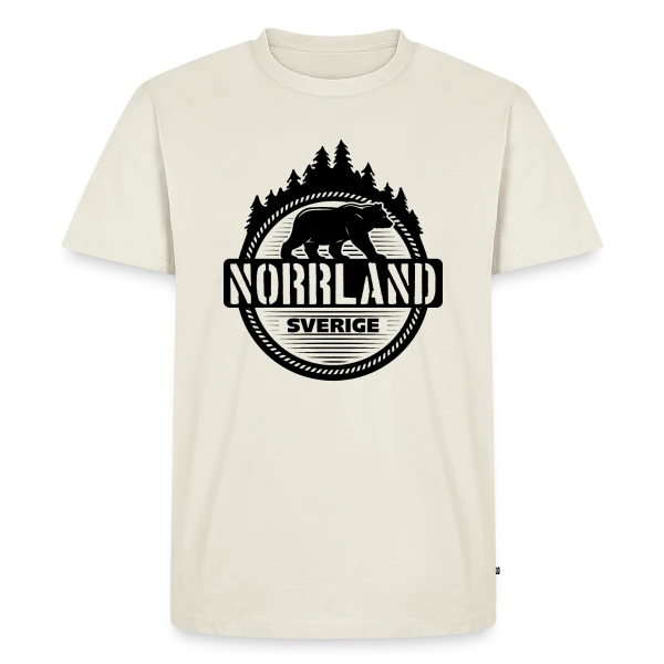 Maquette de T-shirt Premium bio Homme « Porte le Norrland : Fierté Suédoise » à personnaliser