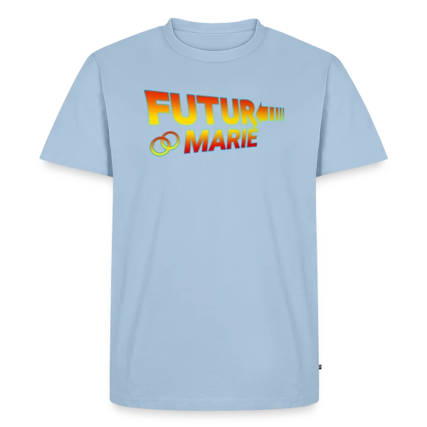 Maquette de T-shirt Premium bio Homme « Futur Marié Style Cinéma » à personnaliser