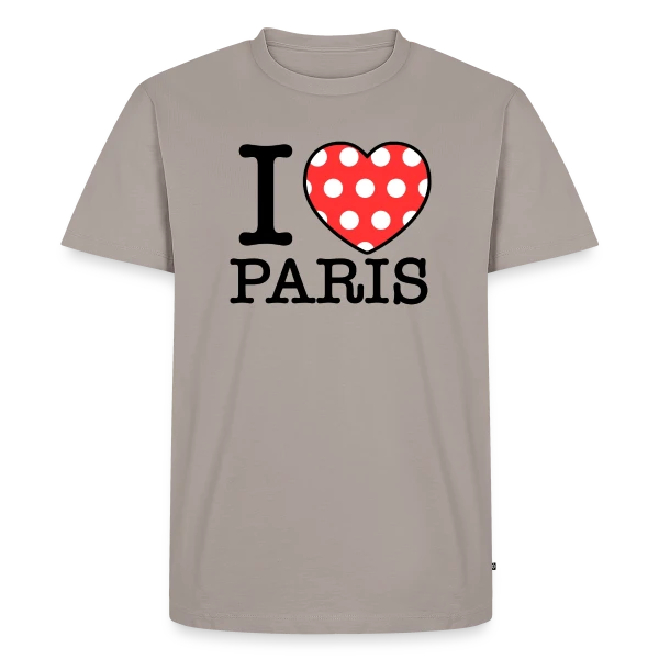 Maquette de T-shirt Premium bio Homme « J'aime Paris Pois » à personnaliser