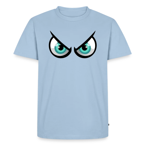 Maquette de T-shirt Premium bio Homme « Yeux Cartoon Enervés : En Mode Pas Content » à personnaliser