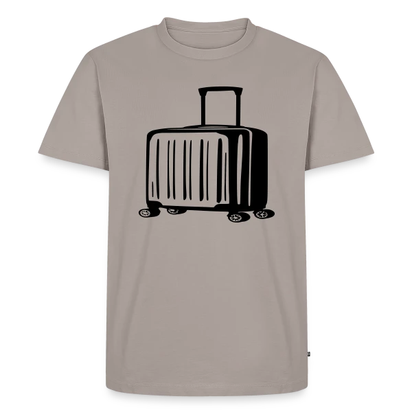 Maquette de T-shirt Premium bio Homme « Valise de Voyage Élégante » à personnaliser