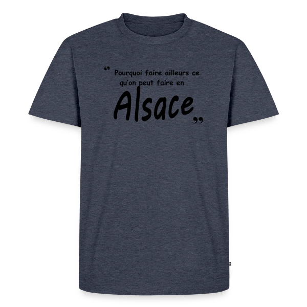 Maquette de T-shirt Premium bio Homme « Design Alsace pour Alsaciens » à personnaliser
