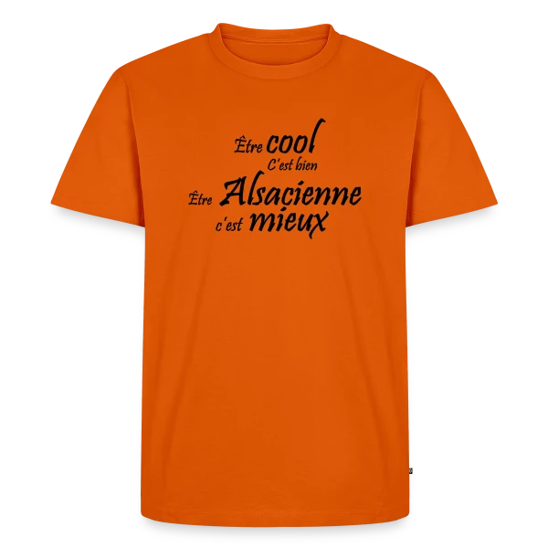 Maquette de T-shirt Premium bio Homme « Fière d'être Alsacienne » à personnaliser
