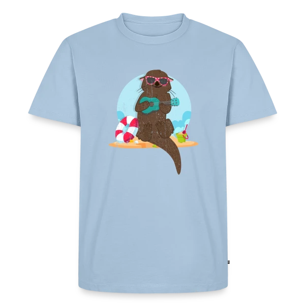 Loutre Musicienne Plage sur T-shirt Premium bio Homme
