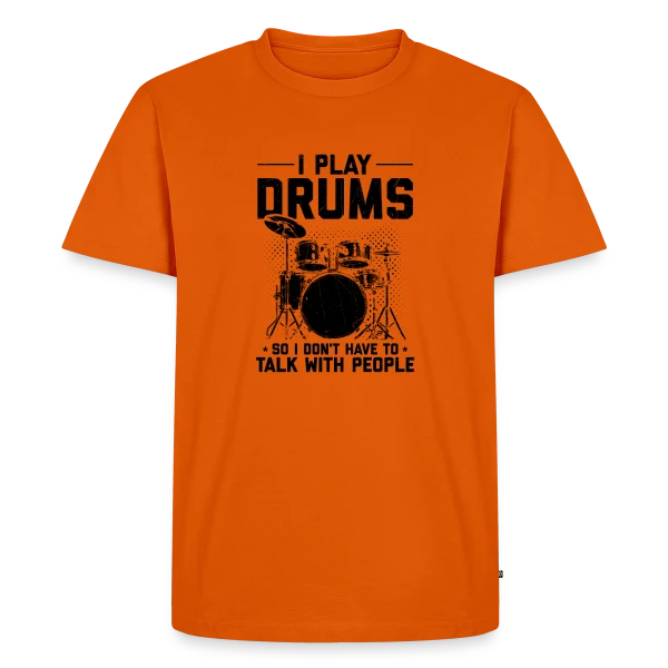 Maquette de T-shirt Premium bio Homme « Batteur & Musicien Passionné » à personnaliser
