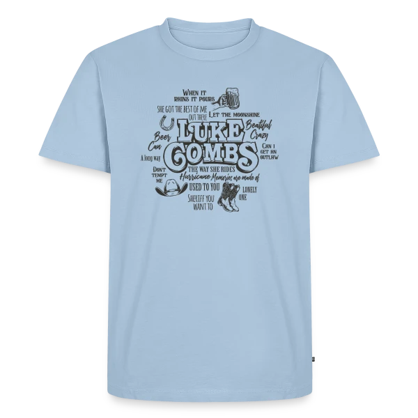 Maquette de T-shirt Premium bio Homme « Luke Combs Chansons Country » à personnaliser