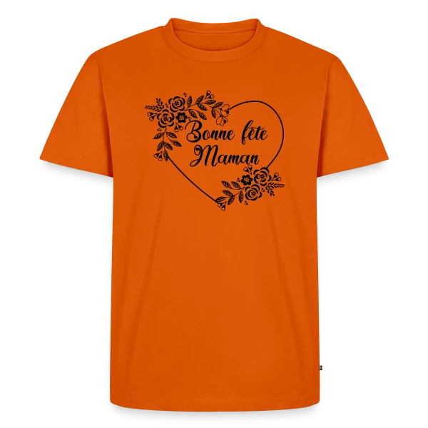 Bonne Fête Maman : Cœur Fleuri Éternel sur T-shirt Premium bio Homme
