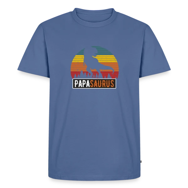 'PapaSaurus Rex' - Humour Dinosaure Rétro pour Papa sur T-shirt Premium bio Homme