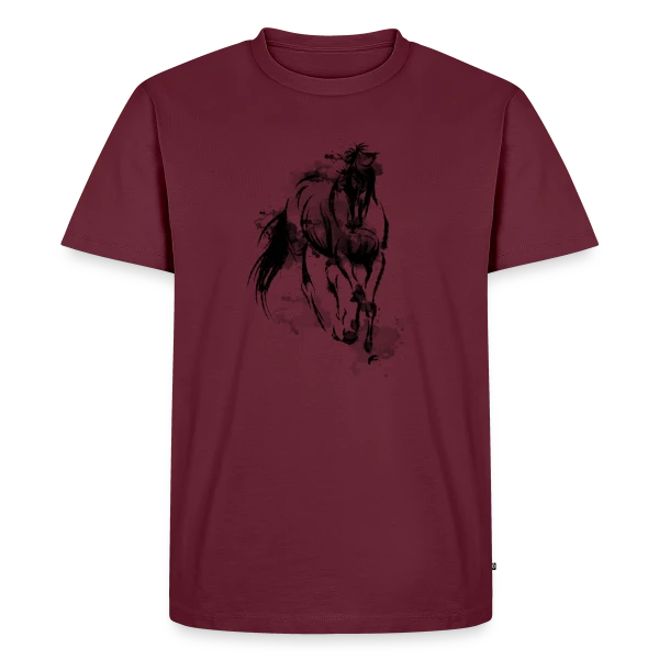 Cheval Galop Aquarelle sur T-shirt Premium bio Homme