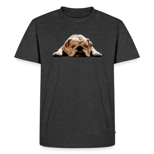 Maquette de T-shirt Premium bio Homme « Bulldog Anglais Humour » à personnaliser