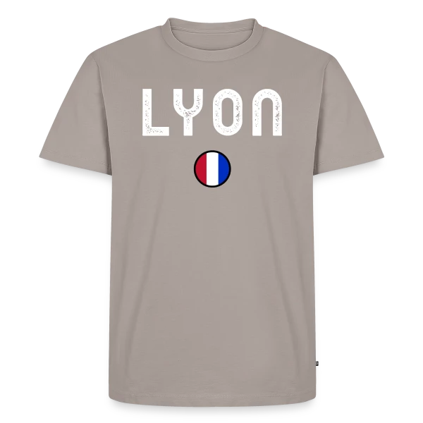 Maquette de T-shirt Premium bio Homme « Drapeau Français Rond » à personnaliser
