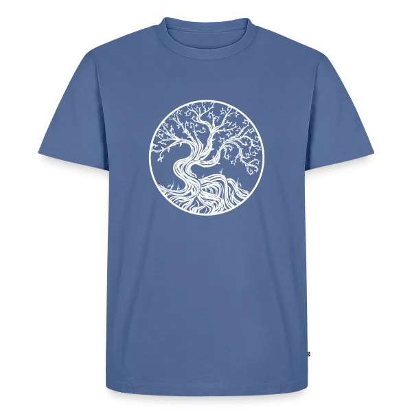 Maquette de T-shirt Premium bio Homme « Arbre de Vie Viking : Symbole Nordique » à personnaliser