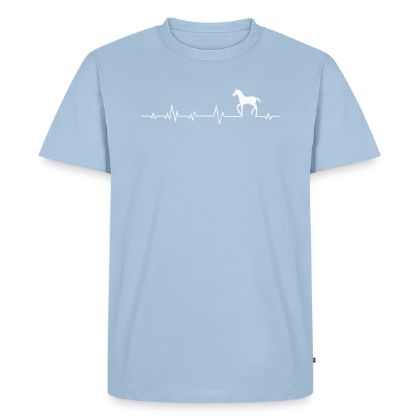 Maquette de T-shirt Premium bio Homme « Cheval Élégant Discret » à personnaliser