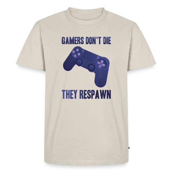 Maquette de T-shirt Premium bio Homme « Univers Gaming : Manette et Esprit Geek » à personnaliser