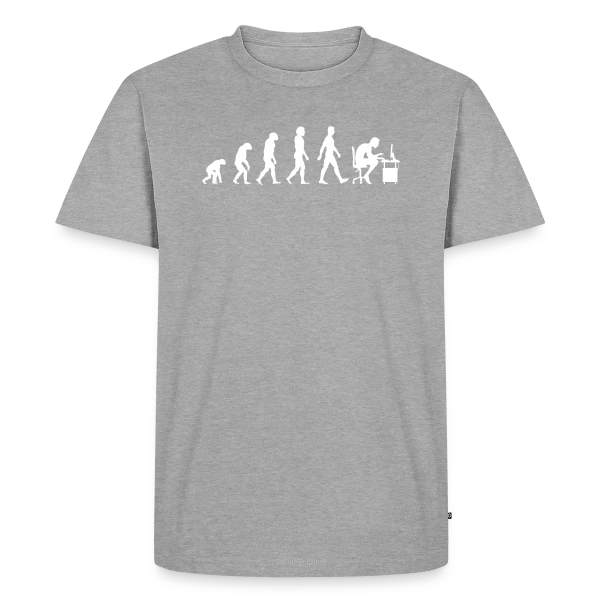 Maquette de T-shirt Premium bio Homme « Évolution du Gamer : Du Singe au Zocker » à personnaliser