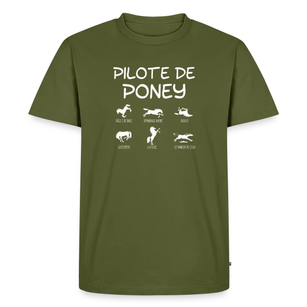 Pilote de Poney Stylisé sur T-shirt Premium bio Homme