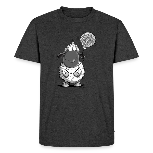 Maquette de T-shirt Premium bio Homme « Mouton Loufoque et son Ballon de Laine » à personnaliser