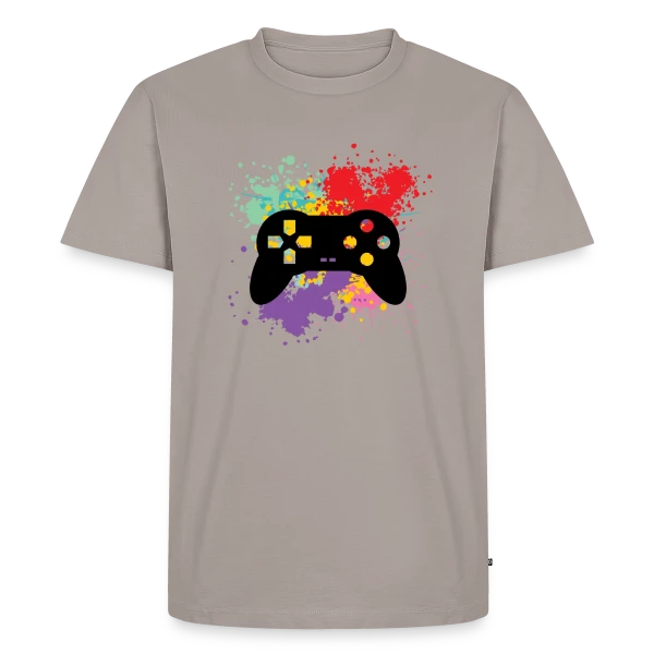 Maquette de T-shirt Premium bio Homme « Ma Console, Ma Vie : T-shirt Gamer Rétro Passion » à personnaliser