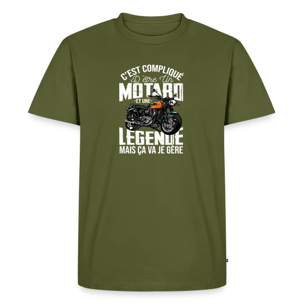 Motard De Légende : Gérer Moto et Légende, C'est Mon Truc ! sur T-shirt Premium bio Homme