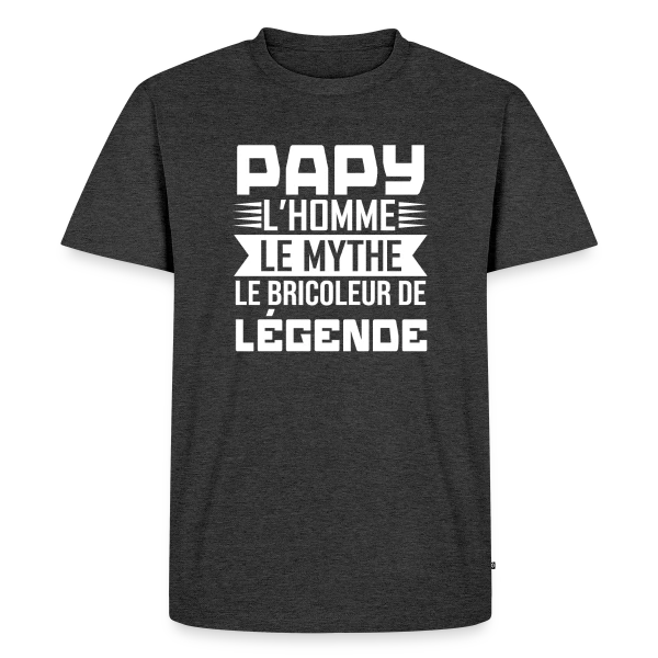 Maquette de T-shirt Premium bio Homme « Papy Bricoleur de Légende » à personnaliser