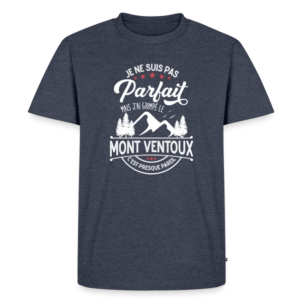 Maquette de T-shirt Premium bio Homme « Ascension du Mont Ventoux : Presque Parfait, J'ai Grimpé le Ventoux ! » à personnaliser