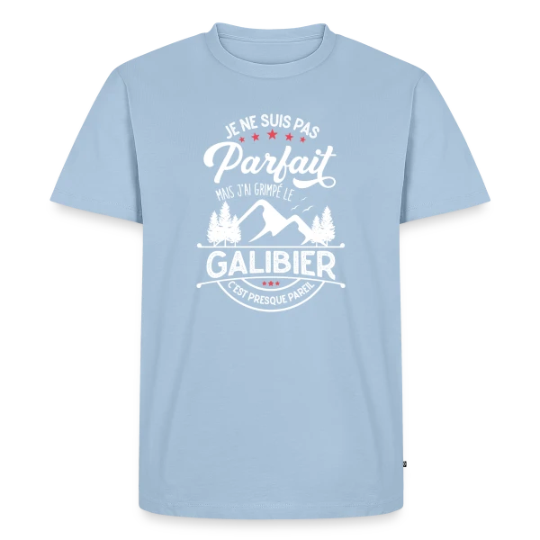 Ascension du Galibier : Presque Parfait, J'ai Grimpé le Galibier ! sur T-shirt Premium bio Homme
