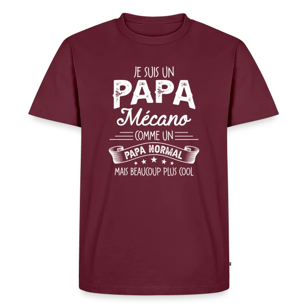 Papa Mécano Humour - Beaucoup Plus Cool sur T-shirt Premium bio Homme