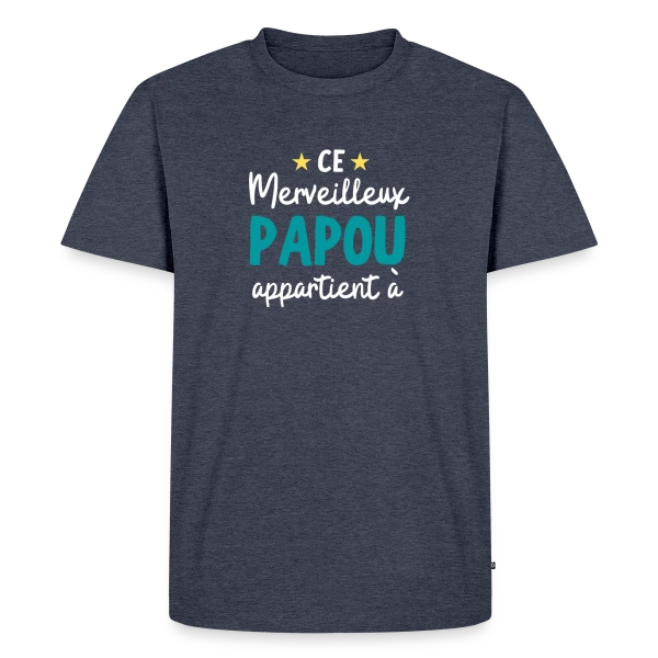 Mon Merveilleux Papou Appartient À (personnalisé) sur T-shirt Premium bio Homme