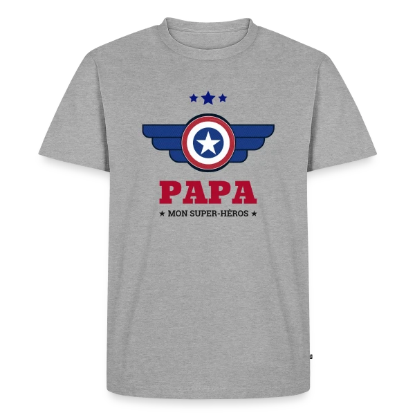 Super Papa Héros sur T-shirt Premium bio Homme
