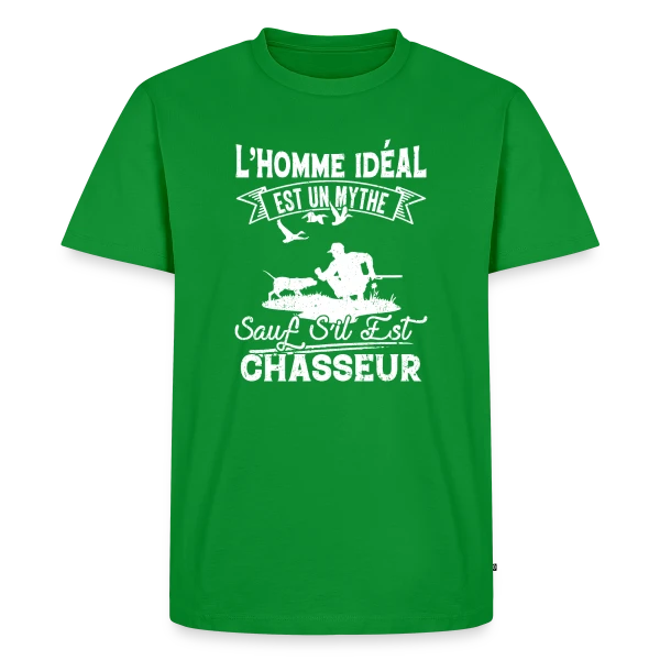L'Homme Idéal est Chasseur : Un Mythe Réel ! sur T-shirt Premium bio Homme