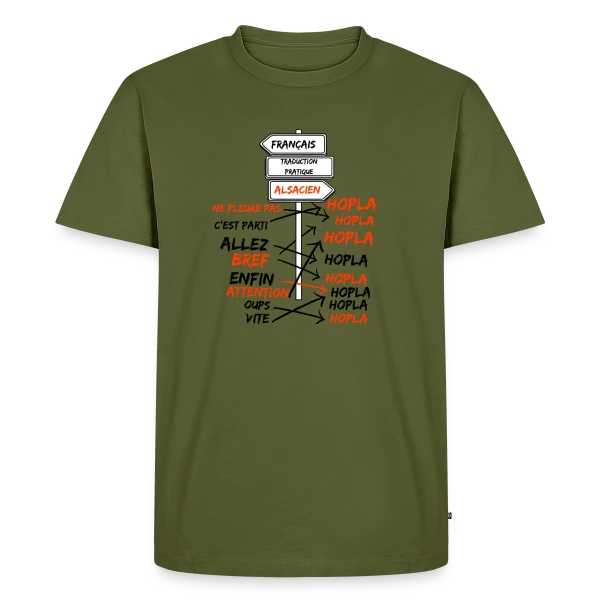 Traduction Alsacien Hopla sur T-shirt Premium bio Homme