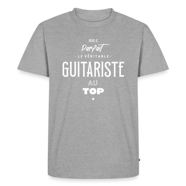 Maquette de T-shirt Premium bio Homme « Guitariste Virtuose » à personnaliser